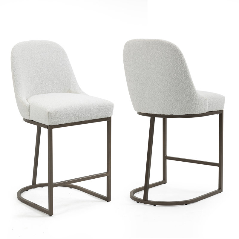 Penlope Upholstered Counter Stool with Metal Frame, Counter Stool (25” Seat Height)