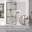Nyssa X P 72 po Porte de moustiquaire de douche fixe H encadrée en noir mat avec (8 mm) Verre à motifs