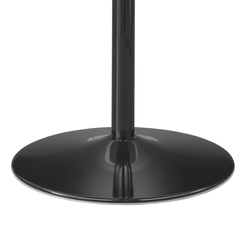 Walborn Round Metal Base Dining Table, Black, Faux Marble