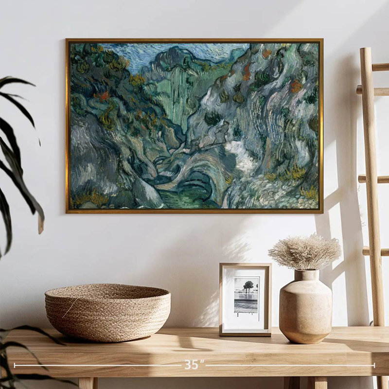 Ravin 1889, 25 po x 17 po, Cadre flottant doré