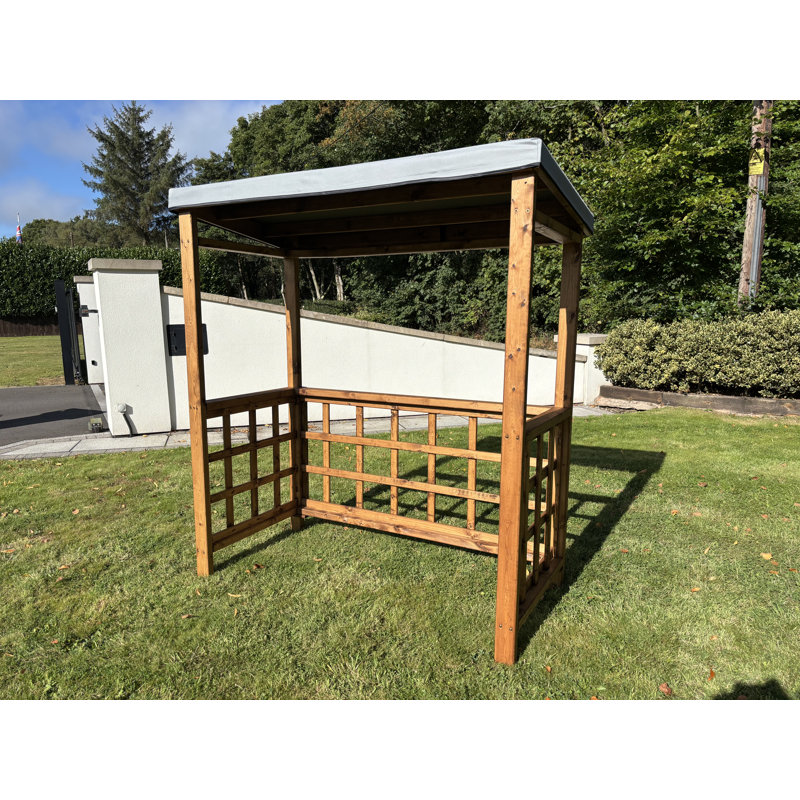 Wine 1.7 x 1m Solid Wood BBQ Gazebo, Grey