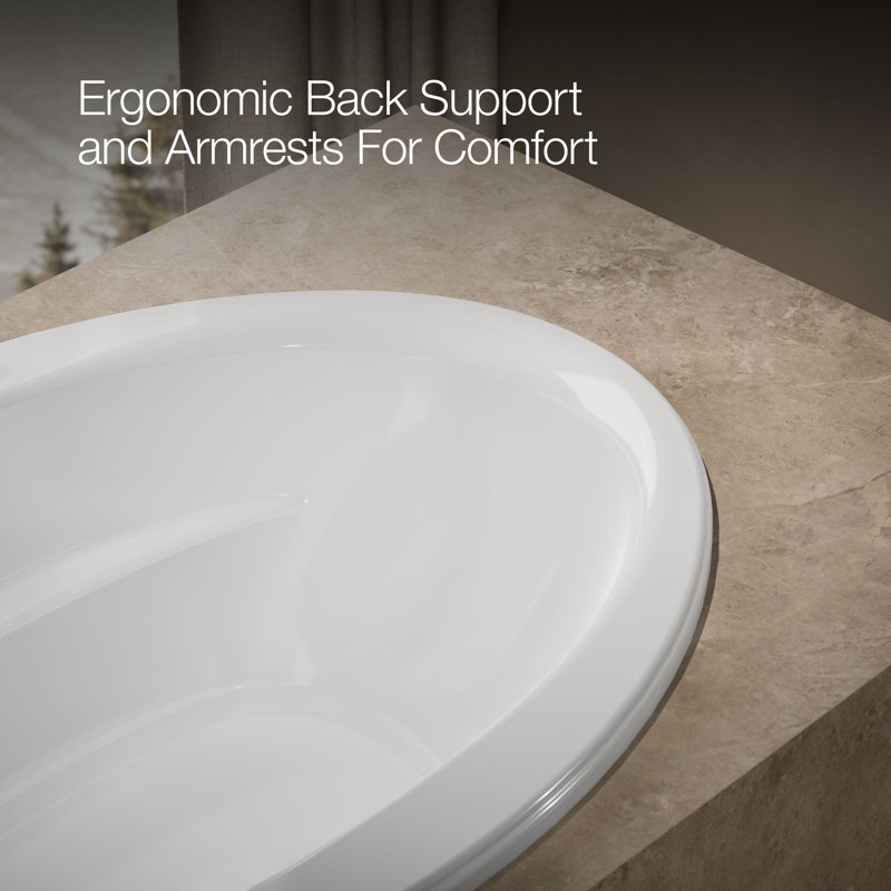 Sunward® 60" x 42" Drop In Soaking Bathtub, White