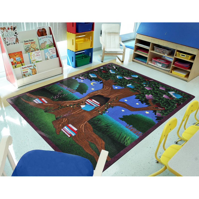 Reading Tree by Joy Carpets Area Rug, Rectangle 5'4" x 7'8"