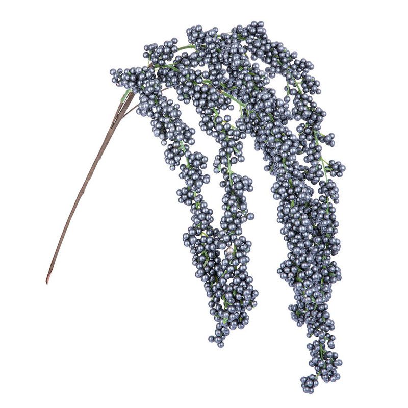 Branche de feuillage artificiel 34 po, Gris