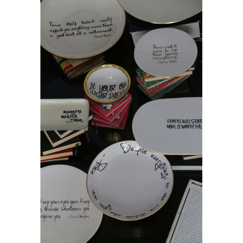 Small Round Plate With Quote