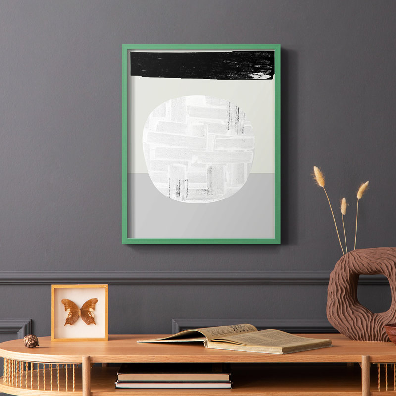 «Eggy I», reproduction encadrée - bois massif, H 10 po x l 8 po, Vert
