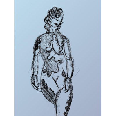 «Her» au trait, conception moderne par Madison McElroy - impression