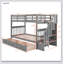Stairway Twin-Over-Twin Bunk Bed With Three Drawers For Bedroom,