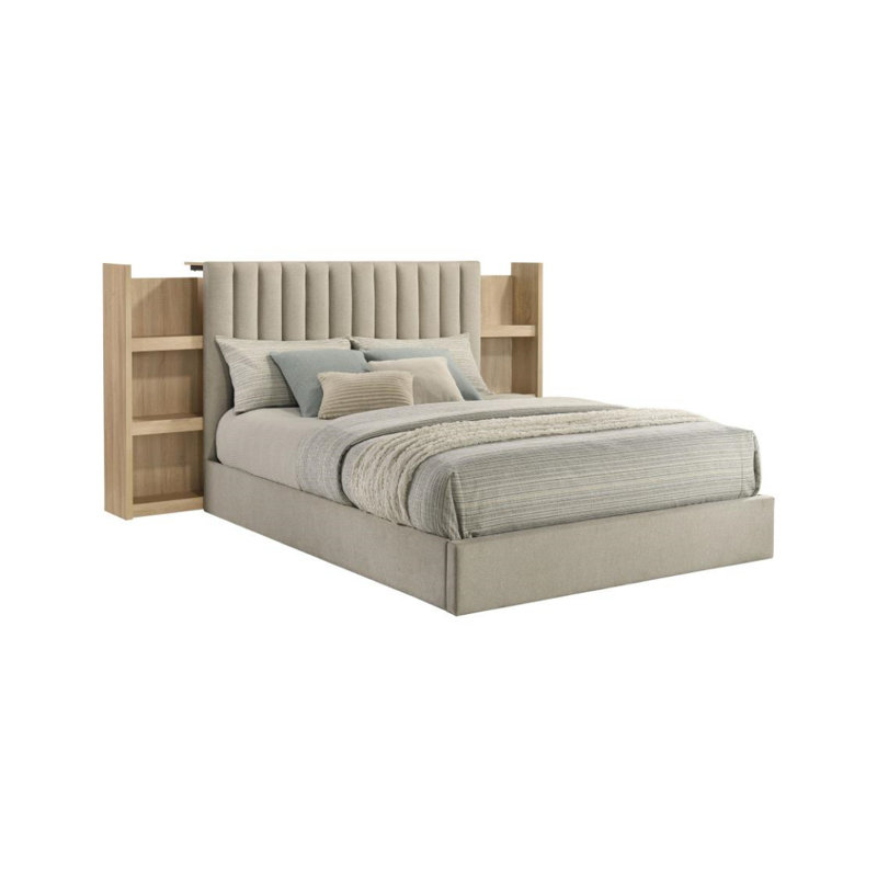 Poole Bookcase Panel Storage Bed, King