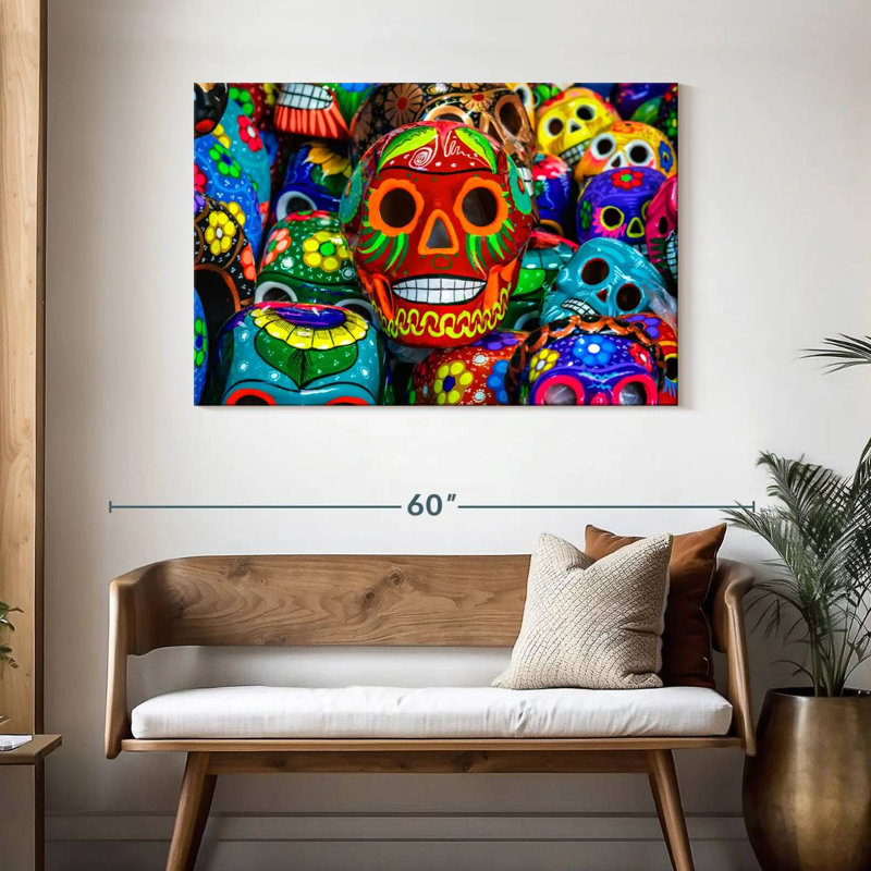 Calavera peint, H 30 po x l 45 po