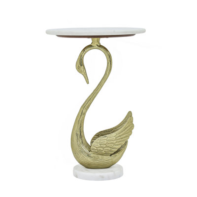 Table d'appoint à dessus en marbre blanc