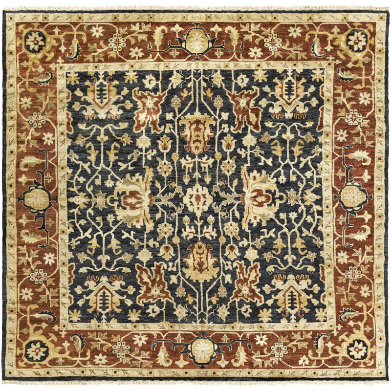 Barlett Wool Oriental Indoor Rug, Square 8'