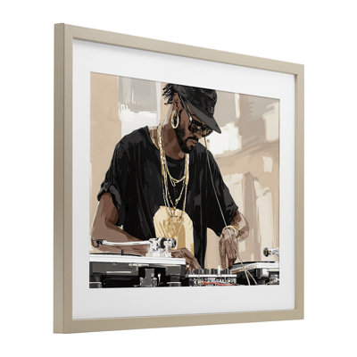 Timeless DJ avec Urban Rhythm, reproduction encadrée sous verre, conception de Franklyn Gregory