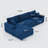 114.5'' Corduroy Couch With 2 Pillows Oversized Sofa L Shaped Sectional Couch With Reversible Chaise With Two Armrests Hidden Storage Space Sectional Couches For Living Room-648161346