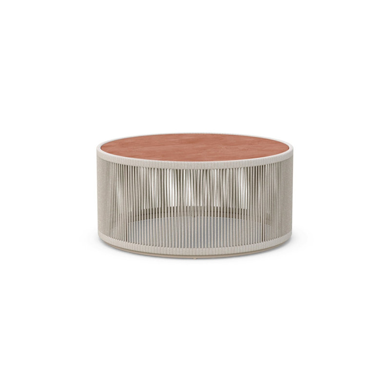 Malta Round Coffee Table Dekton Top, Birch, Helena