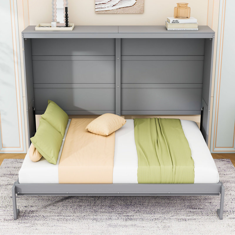 Lit escamotable Budhan, gris, Grand