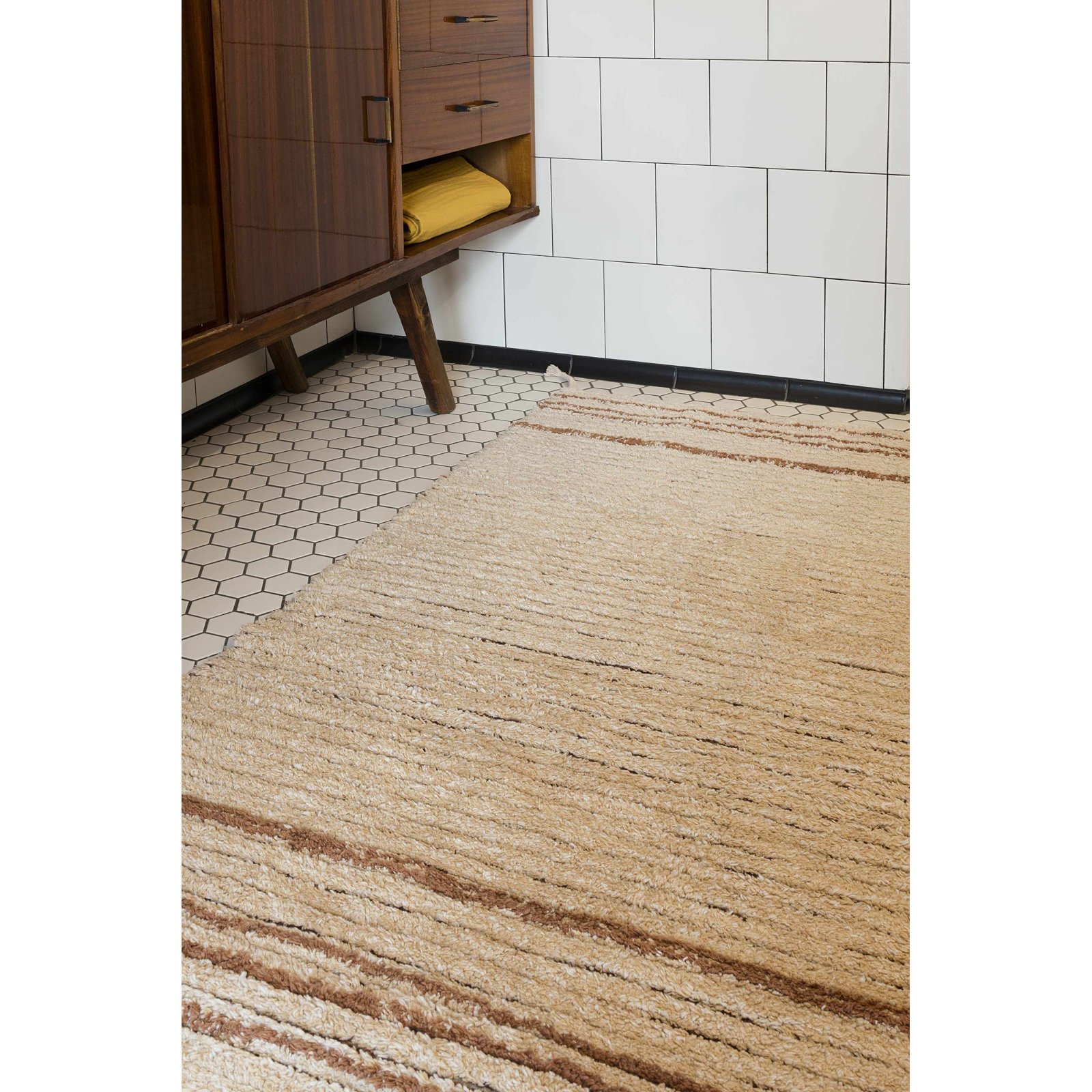 Reversible Washable Striped Area Rug, Rectangle 5'7" x 8'