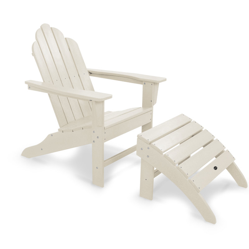 POLYWOOD Long Island Adirondack 2-Piece Set, Sand