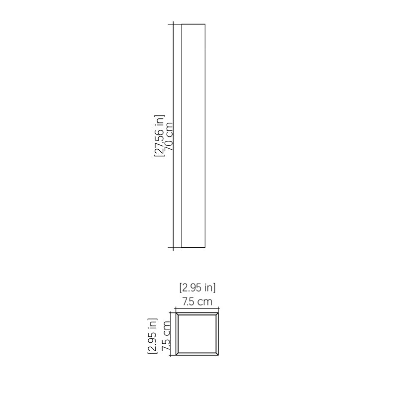 Lampe murale à DEL Linea Accord, H 27,56 po x l 2,95 po x P 2,95 po, Gris organique