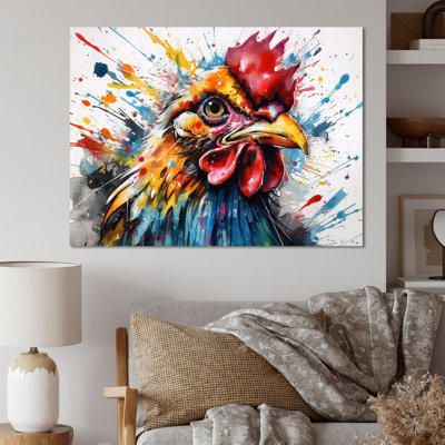 Caricature colorée humoristique, portrait de poulet