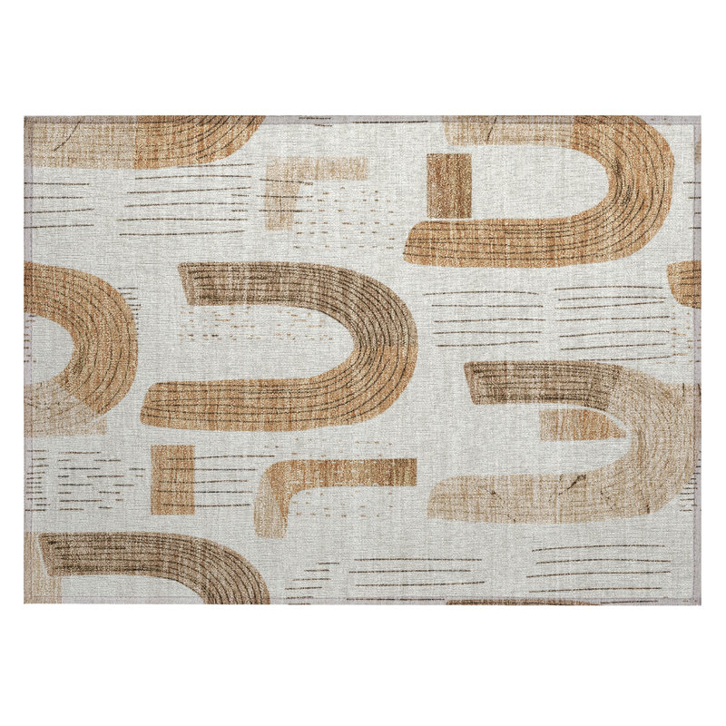 Tapis ivoire intérieur / extérieur lavable à la machine Cinead ACN1698, Rectangle 1 pi 8 po x 2 pi 6 po