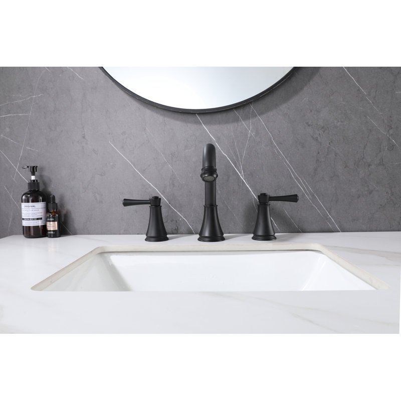 Widespread 2-handle Bathroom Faucet, Matte Black