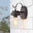 1-Light Globe Seeded Glass Outdoor Wall Light