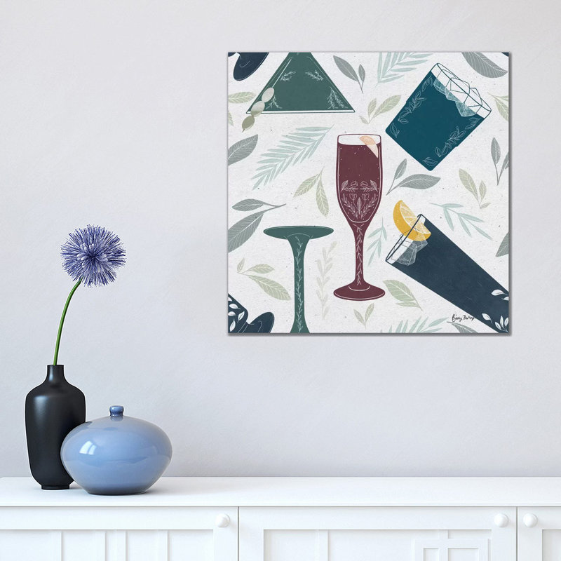 Fruity Cocktails Pattern IV by Becky Thorns - 1 Piece Wrapped Canvas Wall Art, 45.72 cm H x 45.72 cm W x 3.175 cm D