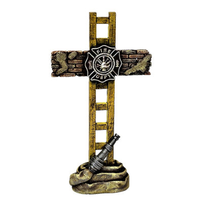 Statue de table en résine patriotique en forme de croix 10 po