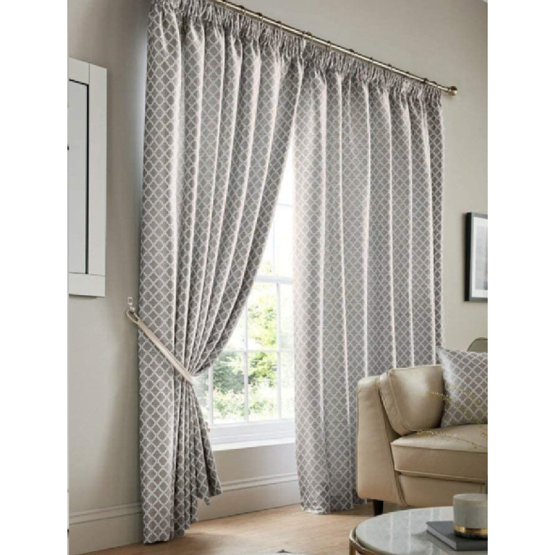 Dareece Cotswold Pencil Pleat Lined Curtains, Width 116 x Drop 137 cm, Silver