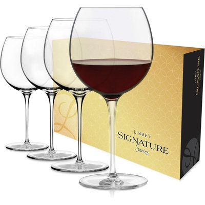 Ensemble de verres à vin Signature Balloon de 4 grands verres à vin rouges élégants de 24 oz, ensemble de verres à vin rouge pour les mariages, les anniversaires et plus encore