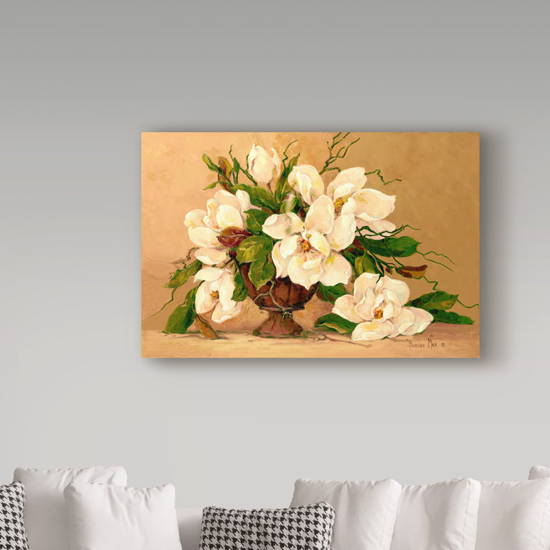 « southern magnolias », reproduction de peinture à l’acrylique sur toile tendue, H 22 po x l 32 po x P 2 po