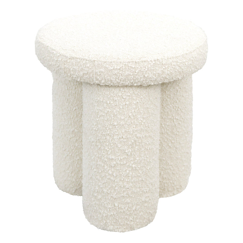 Wesley Ivory Boucle Stool
