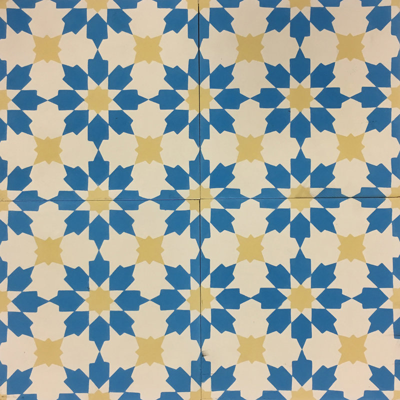 Cemento 8" x 8" Cement Patterned Wall & Floor Tile, Tangier