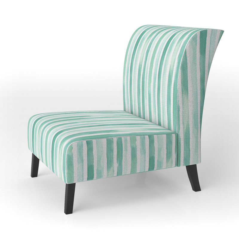 Fauteuil de chambre rayé rembourré - Fauteuil de chambre Mint Breeze, Pantoufle sans accoudoirs