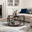 Carnforth 31.5" Round Coffee Table with 2-Tier Storage Shelves-997900813