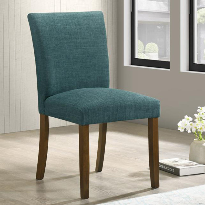 Ensemble de 2 chaises d'appoint rembourrées bleu sarcelle et brun