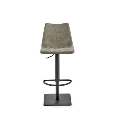 Aerin Swivel Upholstered Faux Leather Adjustable Height Bar Stool