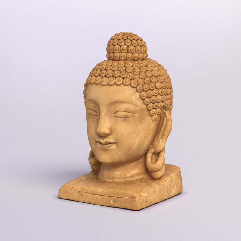 Figurine tête de bouddha en terre cuite
