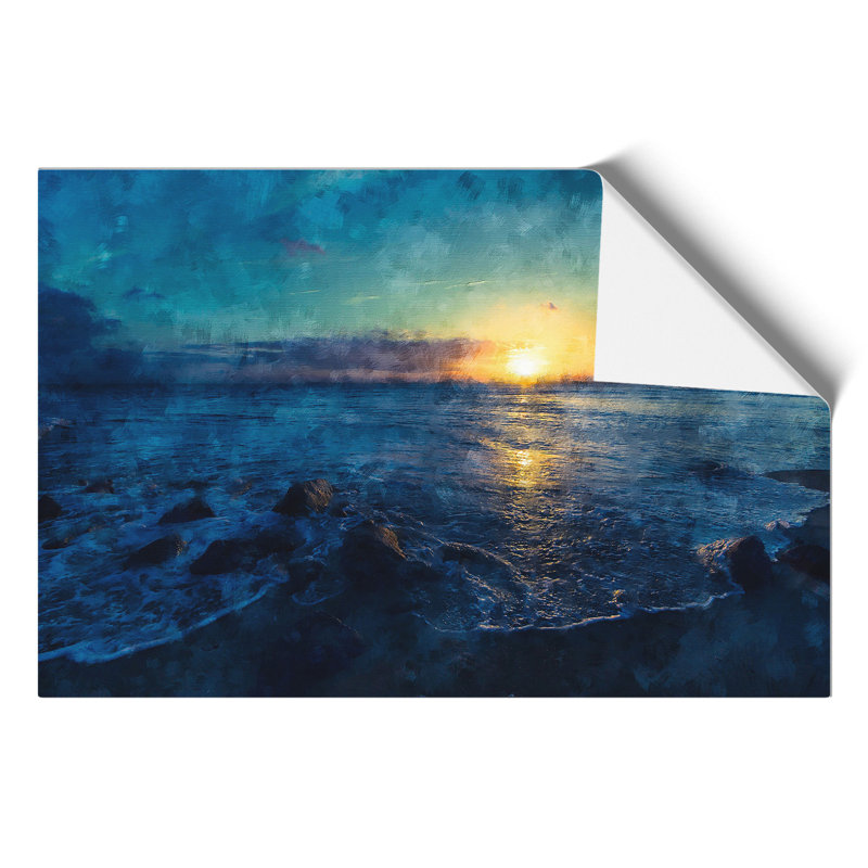 The Sunset Over The Ocean - No Frame Print, 21cm H x 30cm W x 0.1cm D