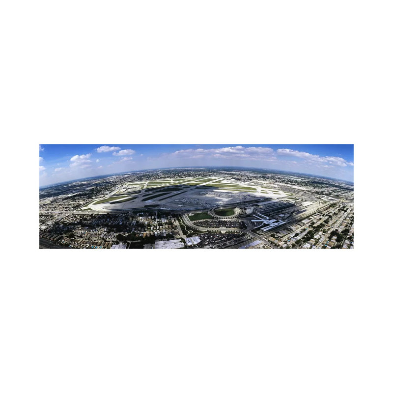 Aerial View of an Airport, Midway Airport, Chicago, Illinois, USA 1 Piece Wrapped Canvas Panoramic Wall Art