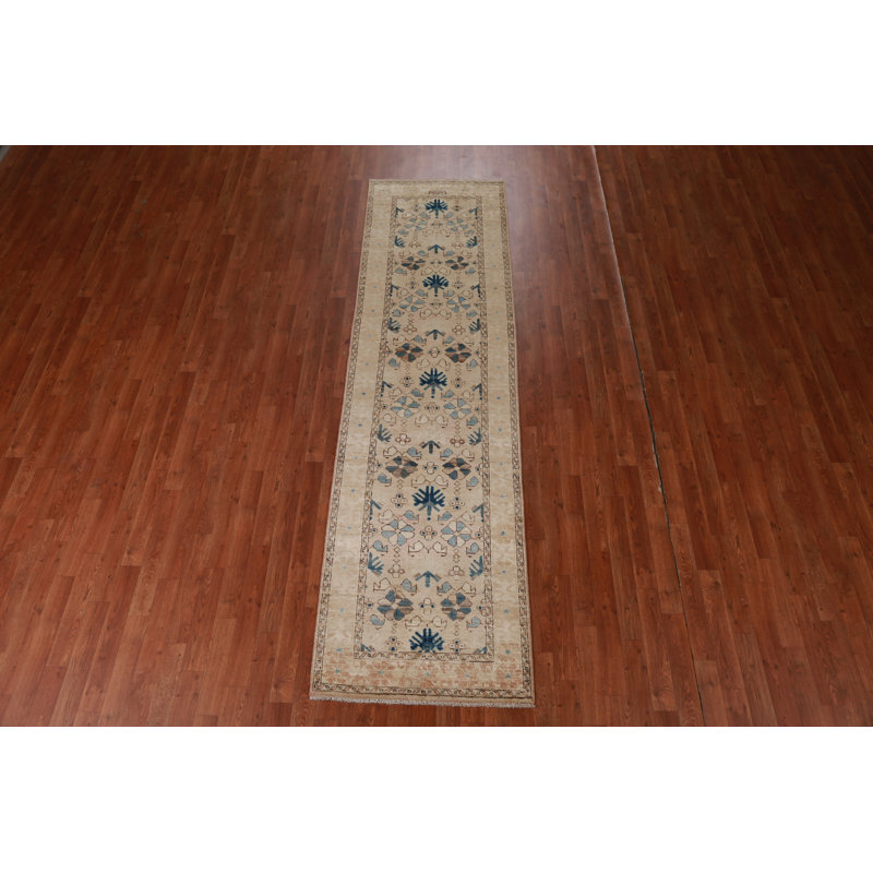 Vegetable Dye Wool Oushak Turkish Runner Rug 3x10