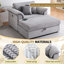 Fauteuil simple 47 po avec accoudoirs en velours côtelé avec rangement et repose-pieds USB-741132398