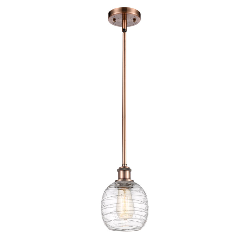 Luminaire suspendu simple à 1 lumière Amila, Cuivre antique