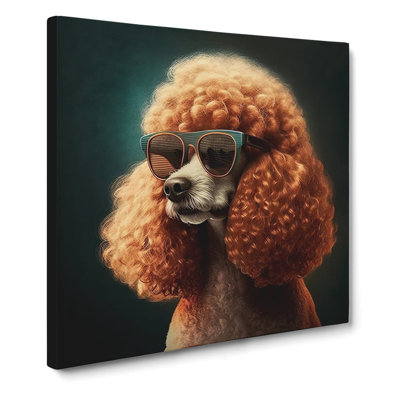 Poodle Retro - No Frame Print, 50cm H x 50cm W x 3cm D