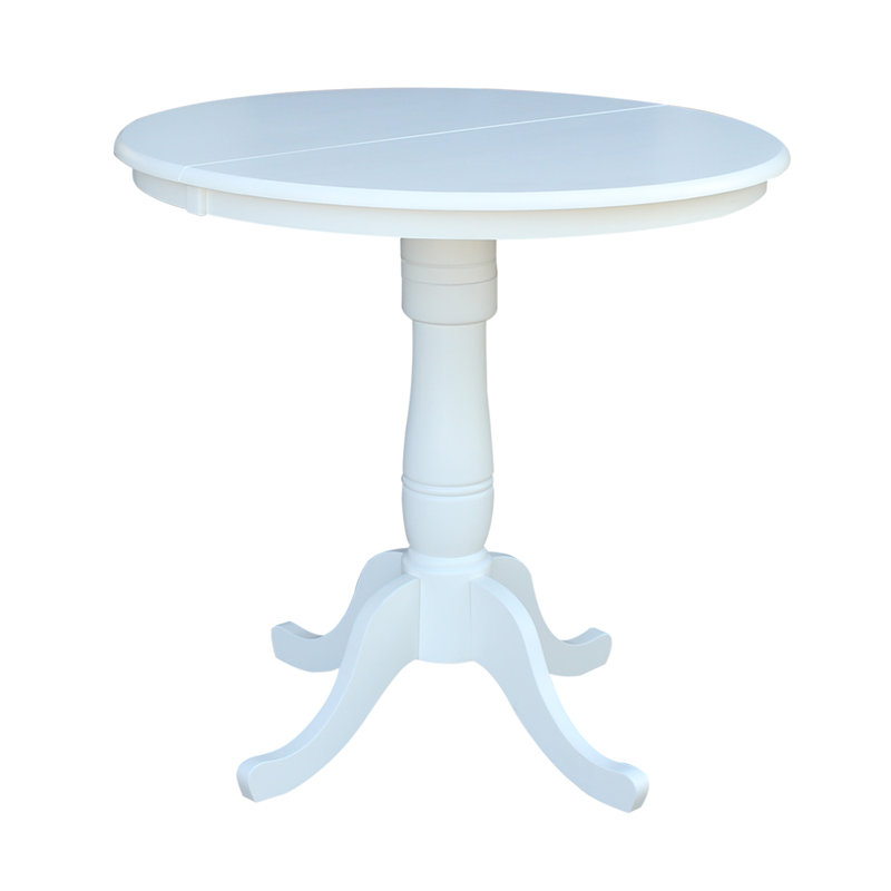 Fabian Counter Height Solid Wood Dining Table, White/White
