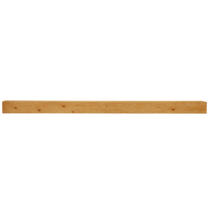 Tablette de manteau de cheminée en bois massif Encase, Bois naturel, 84"