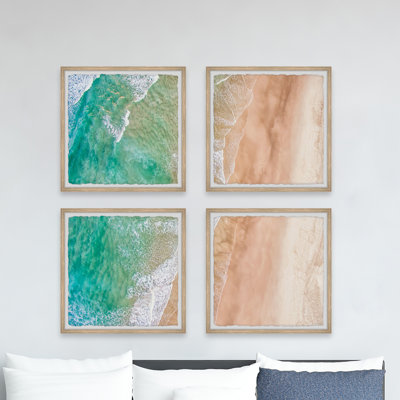 Lyndhur Swim the Sea 4 Piece Single Picture Frame Painting Set