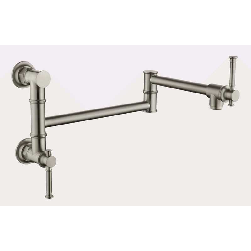 Pot Filler Faucet Wall Pot Filler Faucet, Modern Brass Pot Filler Two-Attachment Wall Mount Folding Kitchen Pot Filler Swing Arm