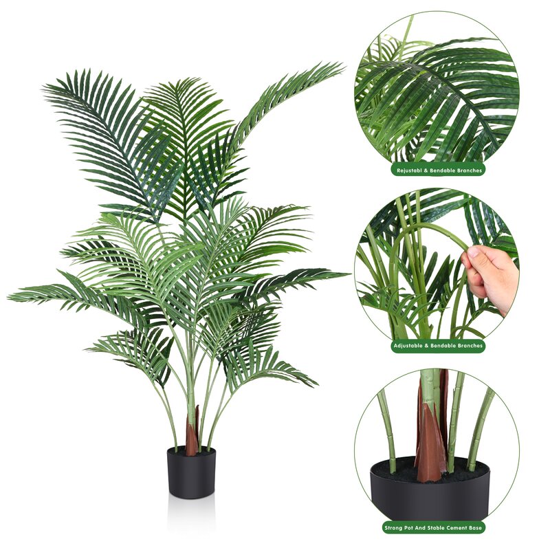 Primrue Adcock Faux Palm Plant in Pot & Reviews | Wayfair